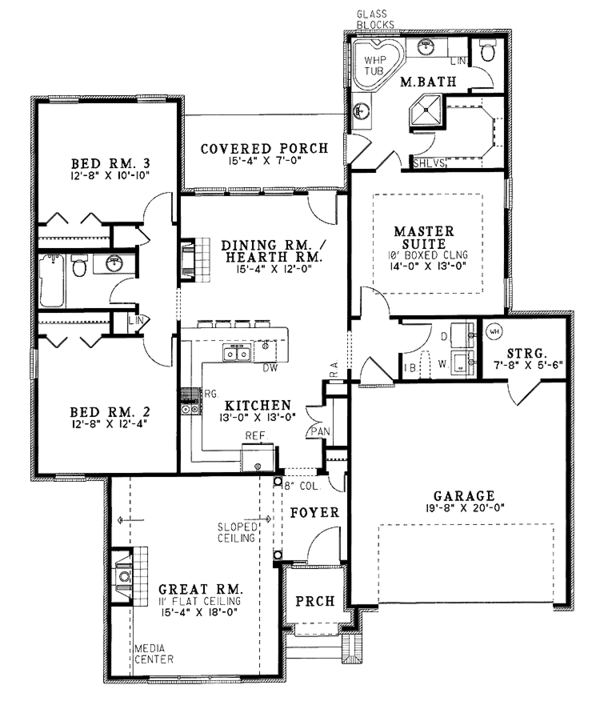 Architectural House Design - Ranch Floor Plan - Main Floor Plan #17-2661
