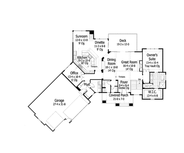 Home Plan - European Floor Plan - Main Floor Plan #51-1071
