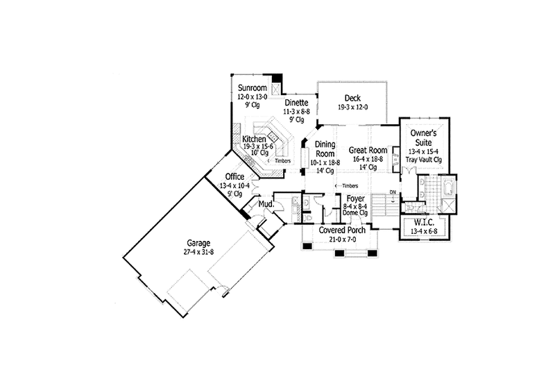 Dream House Plan - Floor Plan - Main Floor for European House Plan #51-1071 - 4 bed, 3.5 bath
