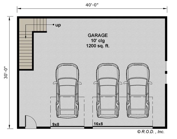Architectural House Design - Floor Plan - Main Floor for Farmhouse House Plan #51-1573 - 1 bed, 1 bath