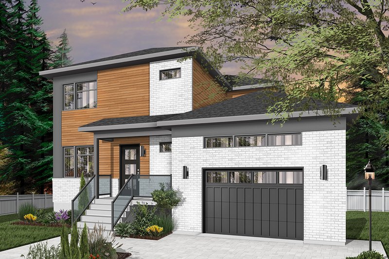 Home Plan - Contemporary Exterior - Front Elevation Plan #23-2706