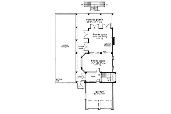 Floor Plan - Lower Floor for Mediterranean House Plan #930-79 - 3 bed, 2.5 bath