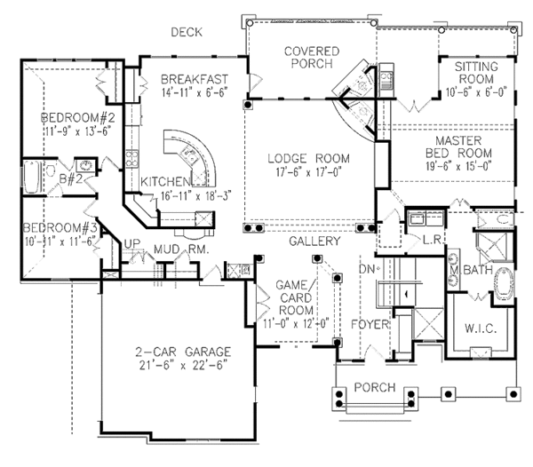 House Plan Design - Country Floor Plan - Main Floor Plan #54-272