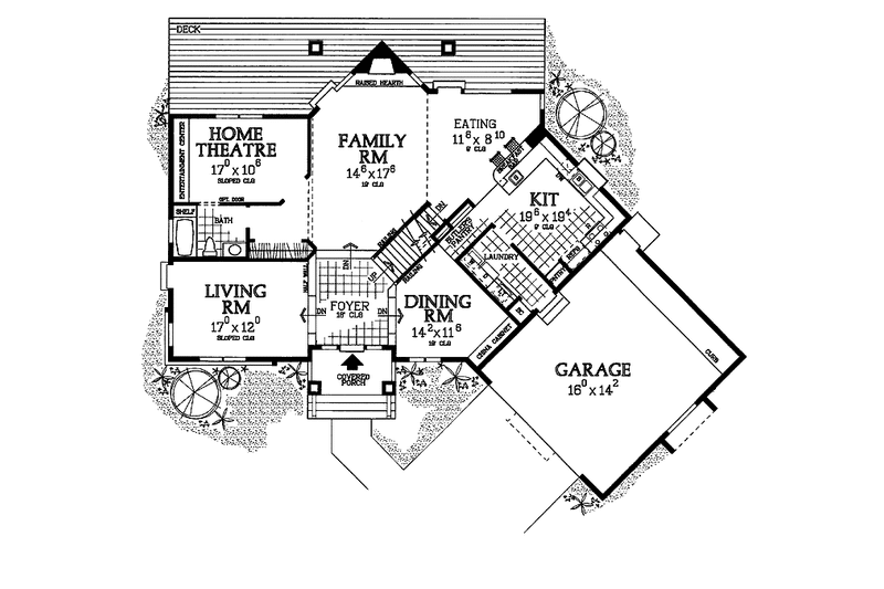 Home Plan - Floor Plan - Main Floor for Contemporary House Plan #72-952 - 3 bed, 3 bath