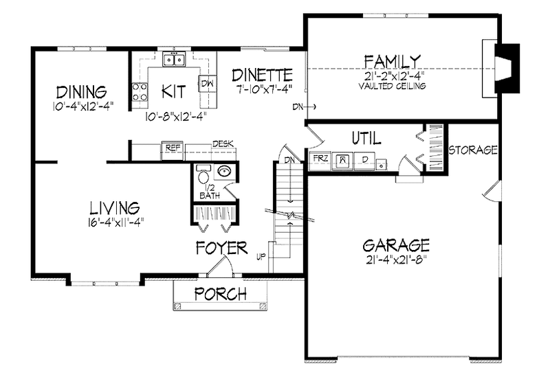 Home Plan - Floor Plan - Main Floor for Colonial House Plan #51-859 - 4 bed, 2.5 bath