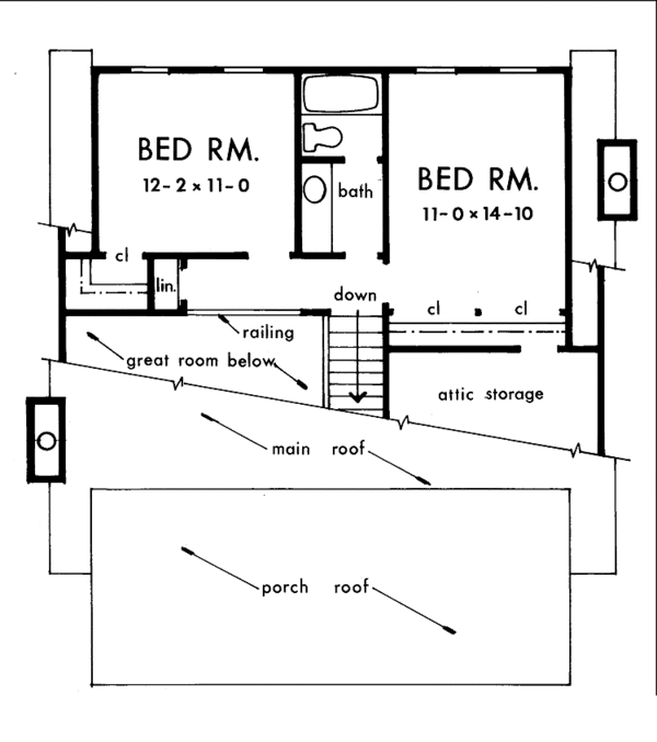 Architectural House Design - Country Floor Plan - Upper Floor Plan #929-68