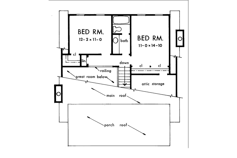 Home Plan - Floor Plan - Upper Floor for Country House Plan #929-68 - 3 bed, 2.5 bath