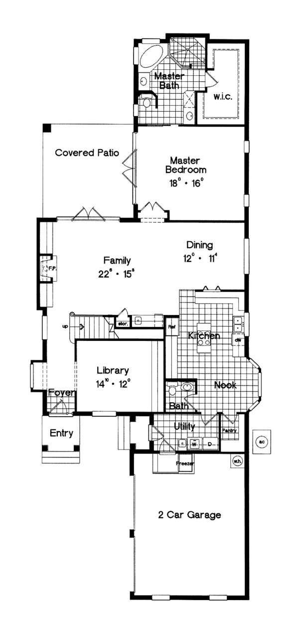 Architectural House Design - Mediterranean Floor Plan - Main Floor Plan #417-738