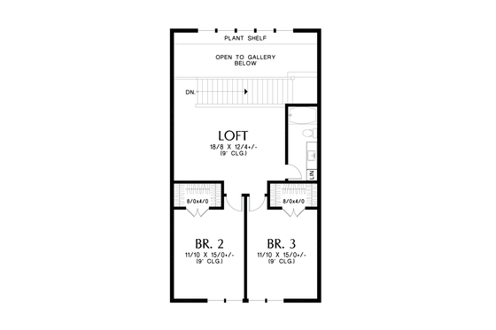 Floor Plan - Upper Floor for Farmhouse House Plan #48-1119 - 3 bed, 2.5 bath