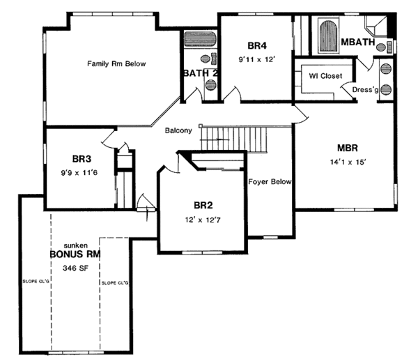Dream House Plan - Country Floor Plan - Upper Floor Plan #316-157