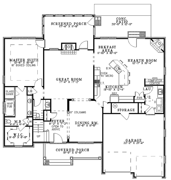 Dream House Plan - Traditional Floor Plan - Main Floor Plan #17-2879