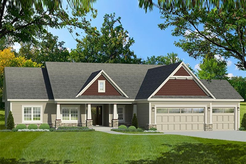 Architectural House Design - Ranch Exterior - Front Elevation Plan #1010-193