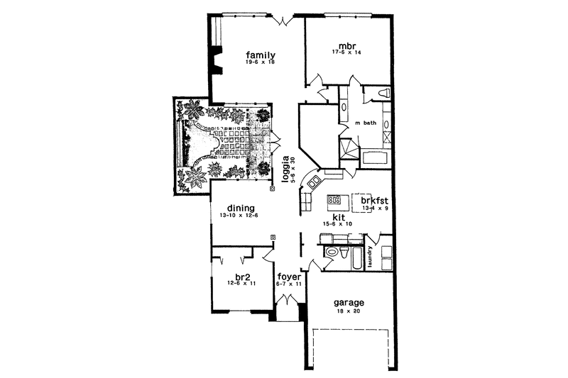 Home Plan - Floor Plan - Main Floor for Country House Plan #301-147 - 3 bed, 2 bath
