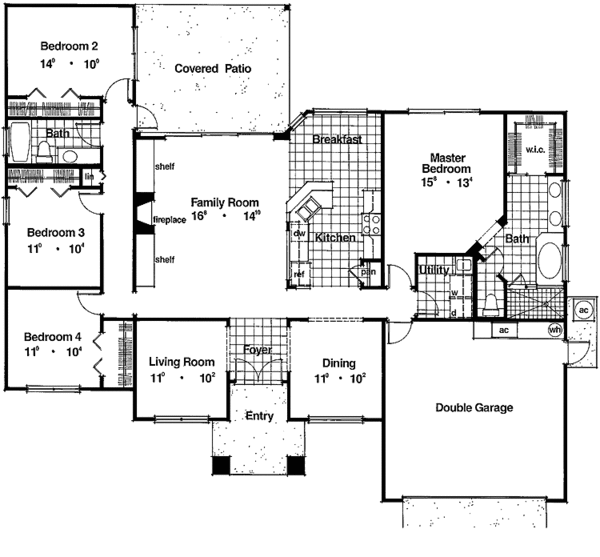 Architectural House Design - Mediterranean Floor Plan - Main Floor Plan #417-485