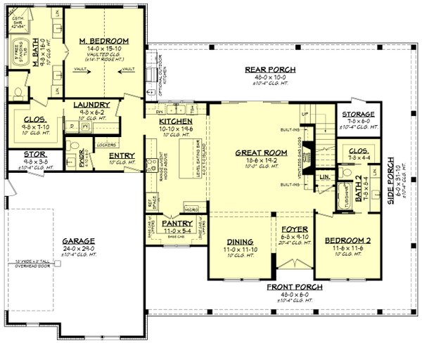 House Blueprint - Farmhouse Floor Plan - Main Floor Plan #430-341