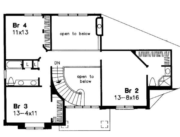 Home Plan - Traditional Floor Plan - Upper Floor Plan #320-962