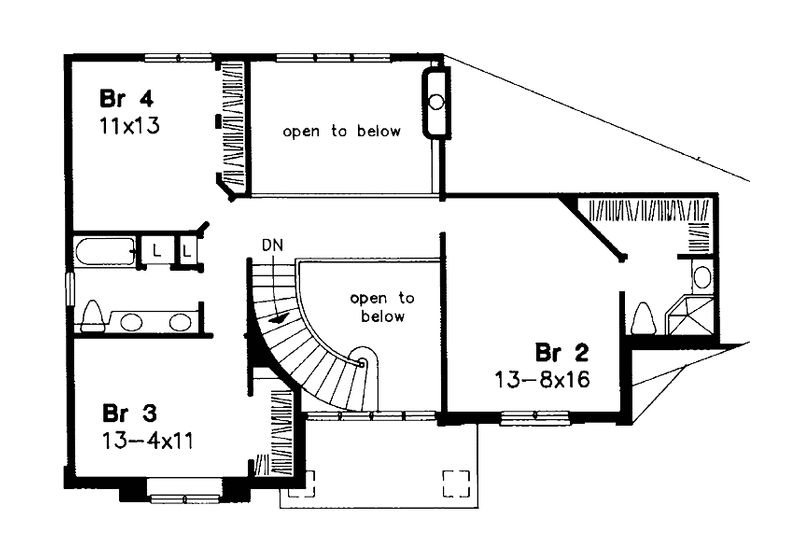 Dream House Plan - Floor Plan - Upper Floor for Traditional House Plan #320-962 - 4 bed, 3.5 bath