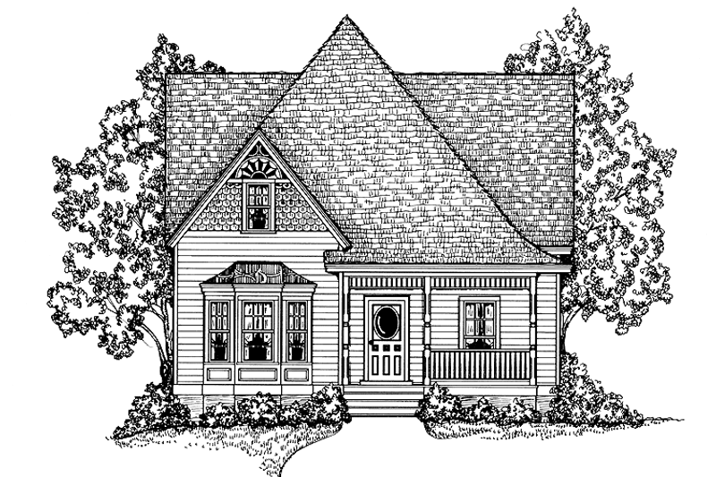 House Blueprint - Victorian Exterior - Front Elevation Plan #1047-16