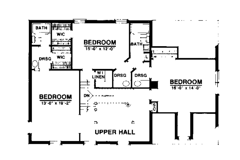 Home Plan - Floor Plan - Upper Floor for Colonial House Plan #1016-29 - 4 bed, 3 bath