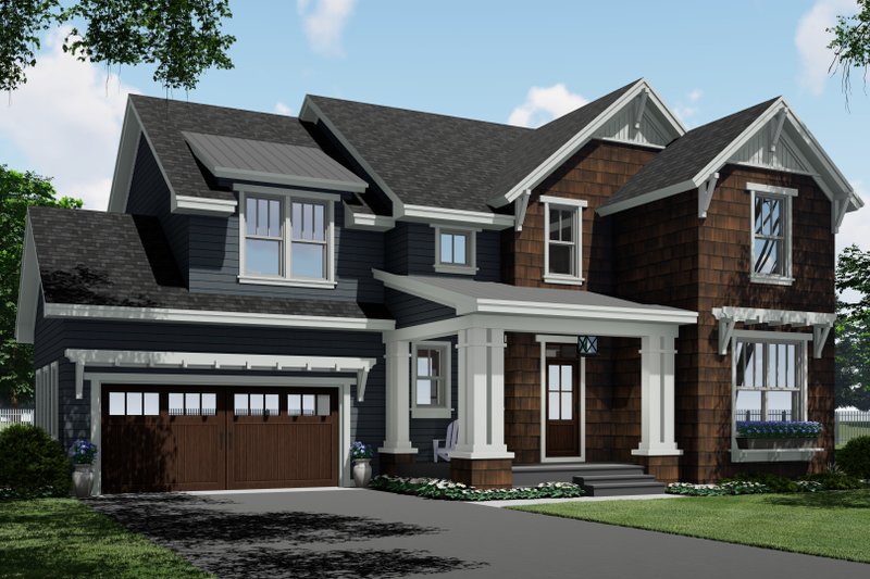Architectural House Design - Exterior - Front Elevation 4 for Craftsman House Plan #51-1196 - 4 bed, 3.5 bath