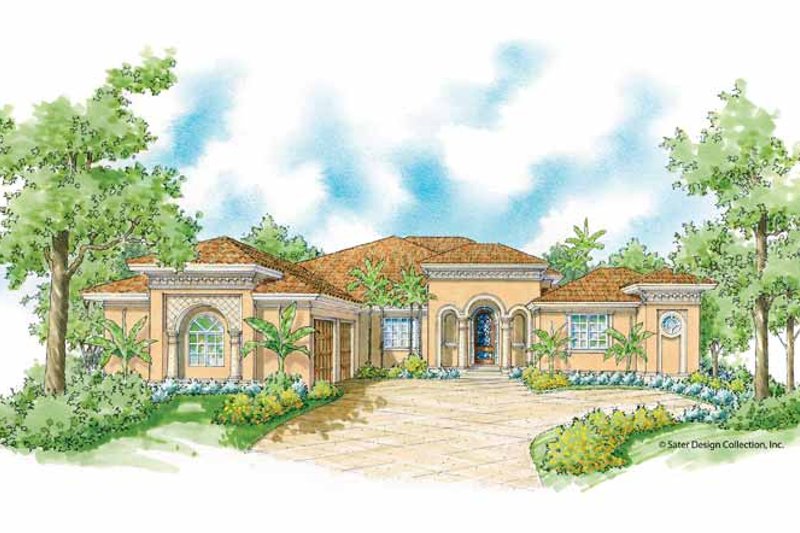 Dream House Plan - Mediterranean Exterior - Front Elevation Plan #930-420