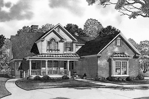 Country Exterior - Front Elevation Plan #17-3048
