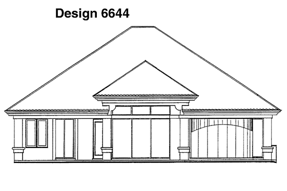 Exterior - Rear Elevation for Mediterranean House Plan #930-41 - 3 bed, 3 bath