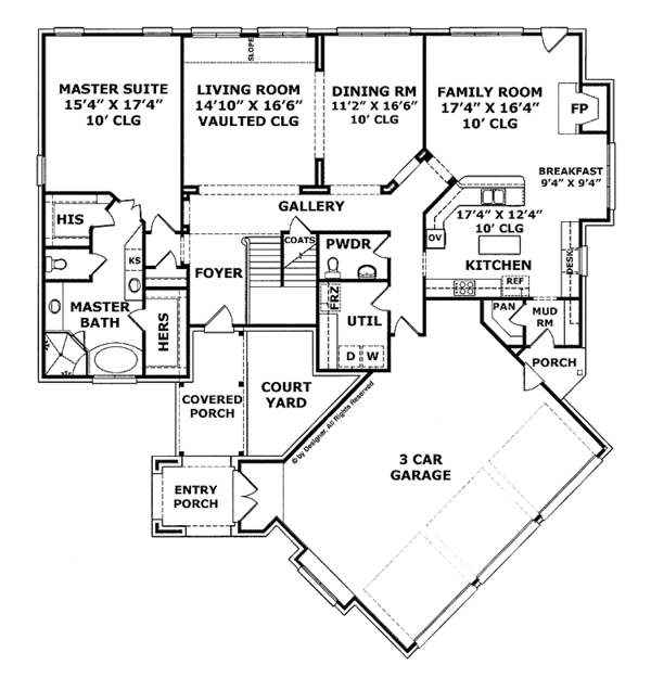 House Plan Design - European Floor Plan - Main Floor Plan #952-205