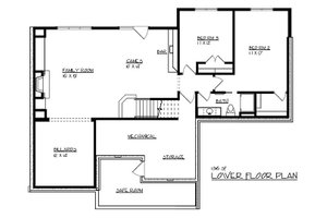 Floor Plan - Lower Floor for Craftsman House Plan #320-489 - 3 bed, 2.5 bath