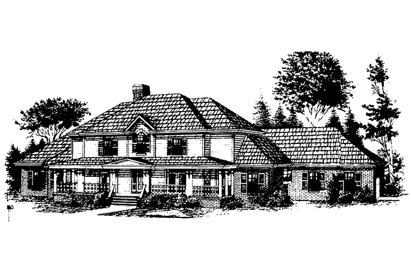 House Blueprint - Country Exterior - Front Elevation Plan #15-356
