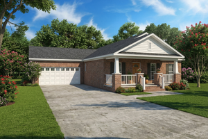 Southern Exterior - Front Elevation Plan #17-622