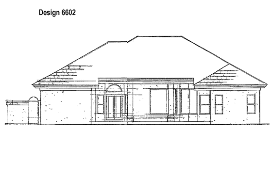 Exterior - Rear Elevation for Mediterranean House Plan #930-24 - 3 bed, 3 bath