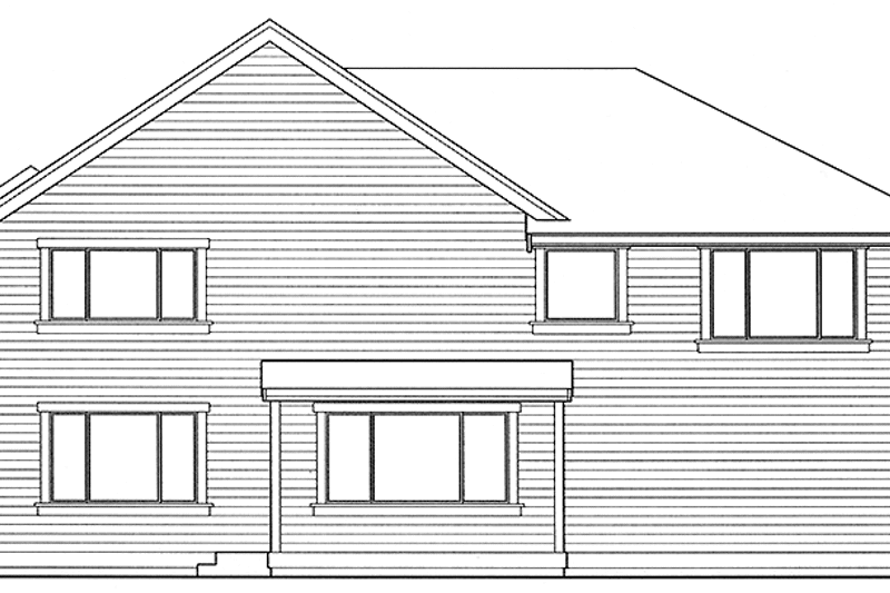 Home Plan - Exterior - Rear Elevation 1 for Prairie House Plan #132-380 - 4 bed, 2.5 bath