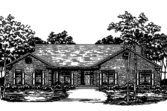 Exterior - Front Elevation 3 for Colonial House Plan #30-265 - 3 bed, 2.5 bath