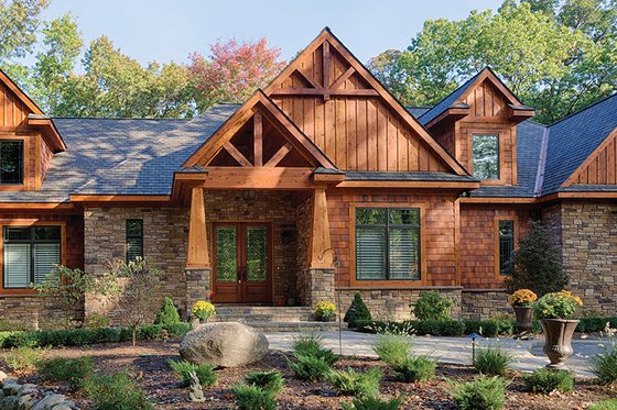 Exterior - Front Elevation 7 for Craftsman House Plan #1057-1 - 3 bed, 3 bath