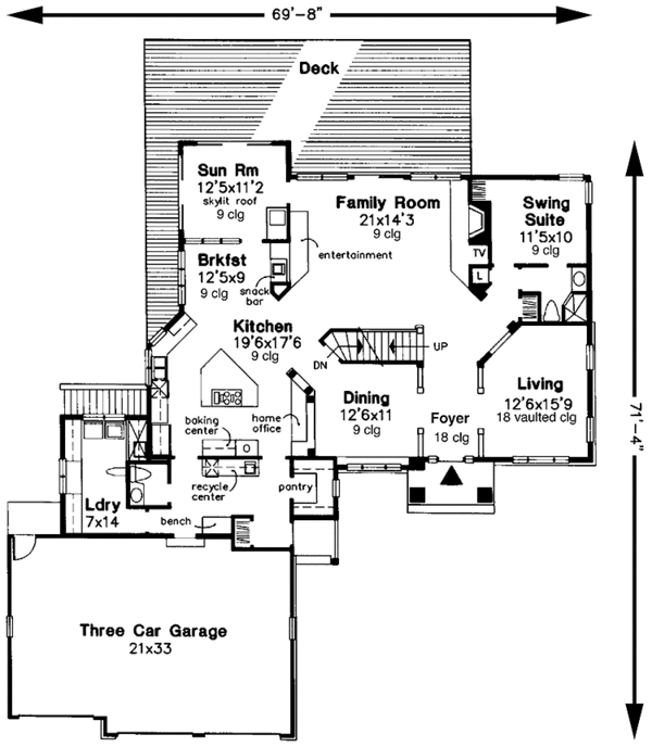 House Plan Design - Traditional Floor Plan - Main Floor Plan #320-1059