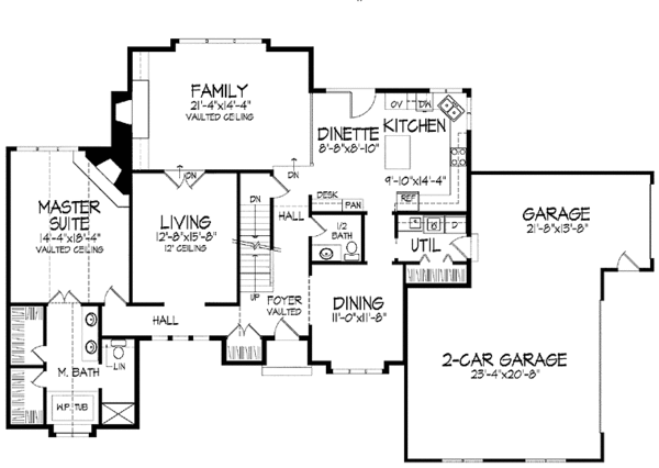 Architectural House Design - Country Floor Plan - Main Floor Plan #51-938