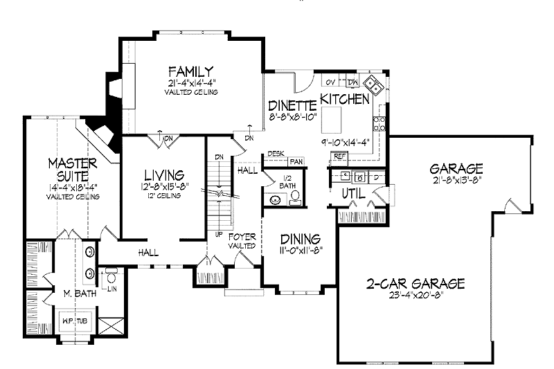 Architectural House Design - Floor Plan - Main Floor for Country House Plan #51-938 - 4 bed, 3.5 bath