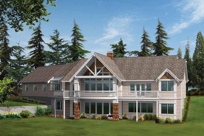 Home Plan - Exterior - Rear Elevation for Craftsman House Plan #132-338 - 2 bed, 3.5 bath