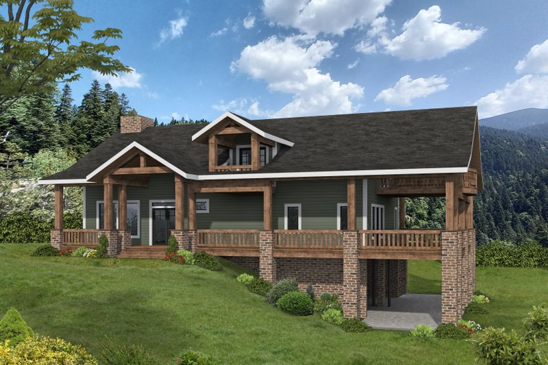 Architectural House Design - Craftsman Exterior - Front Elevation Plan #117-1069