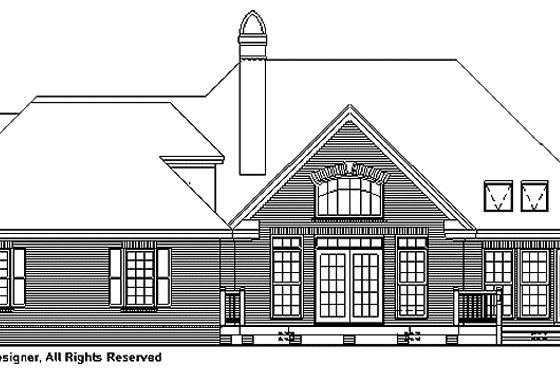 Exterior - Rear Elevation for Ranch House Plan #929-323 - 3 bed, 2.5 bath