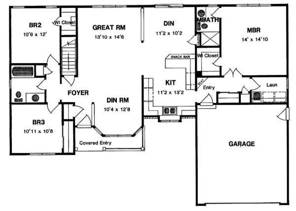 Dream House Plan - Country Floor Plan - Main Floor Plan #316-128