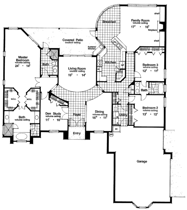 Dream House Plan - Mediterranean Floor Plan - Main Floor Plan #417-513