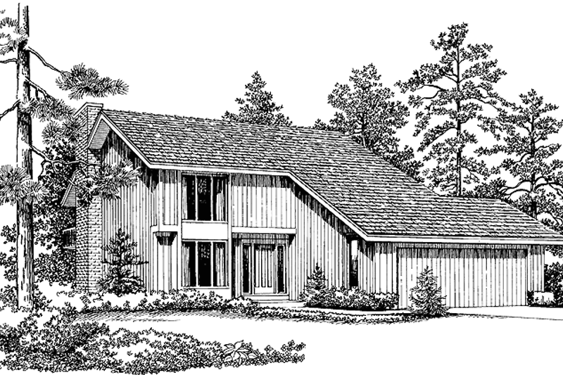 Home Plan - Contemporary Exterior - Front Elevation Plan #72-700