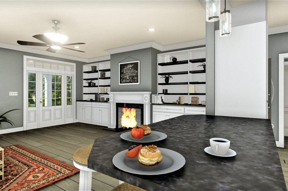 Interior - Family Room 2 for Traditional House Plan #44-236 - 3 bed, 2 bath