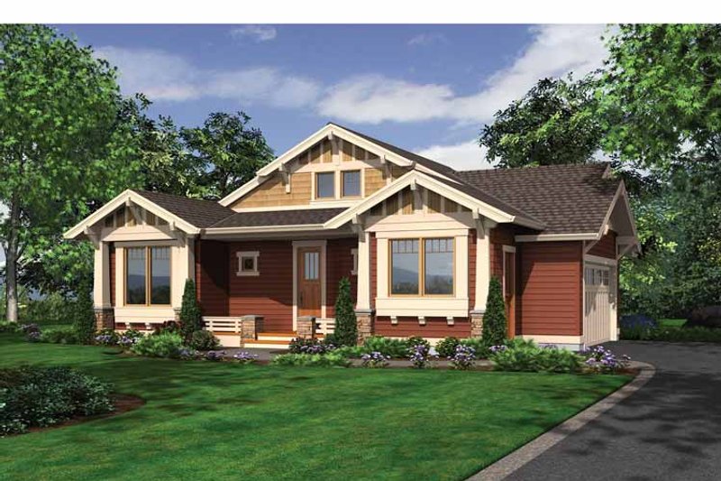Dream House Plan - Exterior - Front Elevation 3 for Craftsman House Plan #132-532 - 2 bed, 2 bath