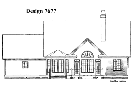 Exterior - Rear Elevation for Country House Plan #929-312 - 3 bed, 2.5 bath