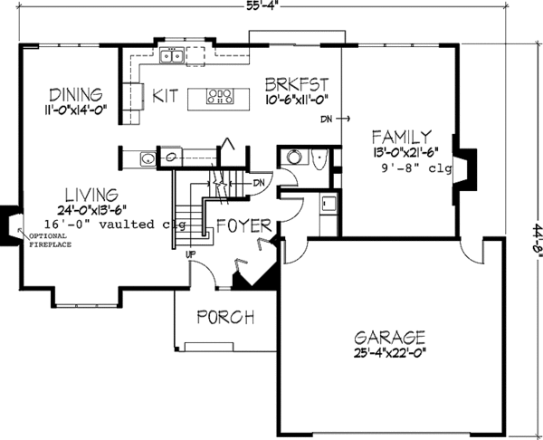 Architectural House Design - Prairie Floor Plan - Main Floor Plan #320-1133