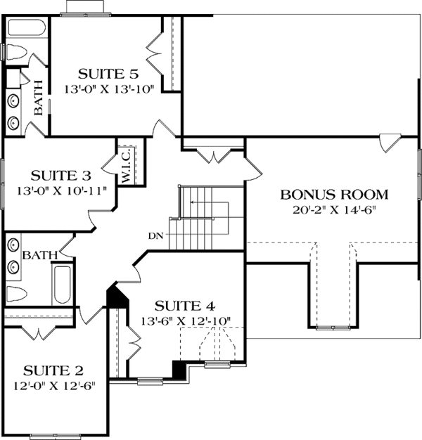 Architectural House Design - Traditional Floor Plan - Upper Floor Plan #453-542