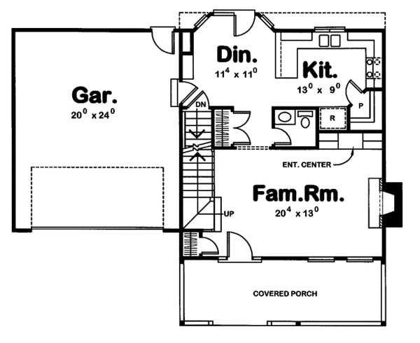 Dream House Plan - Traditional Floor Plan - Main Floor Plan #20-2216